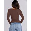 imageANRABESS Womens Cutout Tops Trendy Sexy Long Sleeve Shirts Ribbed Slim Fit Tee 2024 Fall Fashion Going Out Tshirts ClothesRed Brown