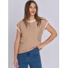 imageANRABESS Womens Summer Cap Sleeve Sweater Crewneck Sleeveless Knit Tops Casual Fit Vest 2025 Trendy Tank Top ShirtsKhaki