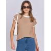 imageANRABESS Womens Summer Cap Sleeve Sweater Crewneck Sleeveless Knit Tops Casual Fit Vest 2025 Trendy Tank Top ShirtsKhaki