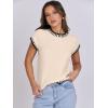 imageANRABESS Womens Summer Cap Sleeve Sweater Crewneck Sleeveless Knit Tops Casual Fit Vest 2025 Trendy Tank Top ShirtsLine Apricot