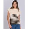imageANRABESS Womens Summer Cap Sleeve Sweater Crewneck Sleeveless Knit Tops Casual Fit Vest 2025 Trendy Tank Top ShirtsStripe Apricot