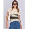 imageANRABESS Womens Summer Cap Sleeve Sweater Crewneck Sleeveless Knit Tops Casual Fit Vest 2025 Trendy Tank Top ShirtsStripe Apricot
