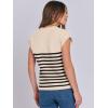 imageANRABESS Womens Summer Cap Sleeve Sweater Crewneck Sleeveless Knit Tops Casual Fit Vest 2025 Trendy Tank Top ShirtsStripe Apricot