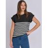 imageANRABESS Womens Summer Cap Sleeve Sweater Crewneck Sleeveless Knit Tops Casual Fit Vest 2025 Trendy Tank Top ShirtsStripe Black White