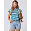 imageANRABESS Womens Summer Cap Sleeve Sweater Crewneck Sleeveless Knit Tops Casual Fit Vest 2025 Trendy Tank Top ShirtsStripe Green Grey