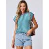 imageANRABESS Womens Summer Cap Sleeve Sweater Crewneck Sleeveless Knit Tops Casual Fit Vest 2025 Trendy Tank Top ShirtsStripe Green Grey