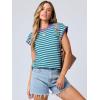 imageANRABESS Womens Summer Cap Sleeve Sweater Crewneck Sleeveless Knit Tops Casual Fit Vest 2025 Trendy Tank Top ShirtsStripe Green Grey