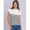 imageANRABESS Womens Summer Cap Sleeve Sweater Crewneck Sleeveless Knit Tops Casual Fit Vest 2025 Trendy Tank Top ShirtsStripe White