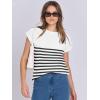 imageANRABESS Womens Summer Cap Sleeve Sweater Crewneck Sleeveless Knit Tops Casual Fit Vest 2025 Trendy Tank Top ShirtsStripe White