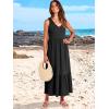 imageANRABESS Womens Summer Maxi Dresses Fit ampamp Flare Flowy V Neck Sleeveless Swing Casual Tiered Beach Sundress with PocketsBlack