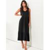 imageANRABESS Womens Summer Maxi Dresses Fit ampamp Flare Flowy V Neck Sleeveless Swing Casual Tiered Beach Sundress with PocketsBlack