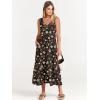 imageANRABESS Womens Summer Maxi Dresses Fit ampamp Flare Flowy V Neck Sleeveless Swing Casual Tiered Beach Sundress with PocketsBlack With Floral Red Yellow