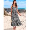 imageANRABESS Womens Summer Maxi Dresses Fit ampamp Flare Flowy V Neck Sleeveless Swing Casual Tiered Beach Sundress with PocketsBlack With Floral White
