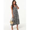 imageANRABESS Womens Summer Maxi Dresses Fit ampamp Flare Flowy V Neck Sleeveless Swing Casual Tiered Beach Sundress with PocketsBlack With Floral White