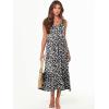 imageANRABESS Womens Summer Maxi Dresses Fit ampamp Flare Flowy V Neck Sleeveless Swing Casual Tiered Beach Sundress with PocketsBlack With Floral White