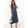 imageANRABESS Womens Summer Maxi Dresses Fit ampamp Flare Flowy V Neck Sleeveless Swing Casual Tiered Beach Sundress with PocketsBlue
