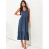 imageANRABESS Womens Summer Maxi Dresses Fit ampamp Flare Flowy V Neck Sleeveless Swing Casual Tiered Beach Sundress with PocketsBlue