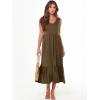 imageANRABESS Womens Summer Maxi Dresses Fit ampamp Flare Flowy V Neck Sleeveless Swing Casual Tiered Beach Sundress with PocketsCoffee