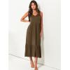 imageANRABESS Womens Summer Maxi Dresses Fit ampamp Flare Flowy V Neck Sleeveless Swing Casual Tiered Beach Sundress with PocketsCoffee
