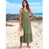 imageANRABESS Womens Summer Maxi Dresses Fit ampamp Flare Flowy V Neck Sleeveless Swing Casual Tiered Beach Sundress with PocketsGreen