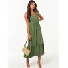 imageANRABESS Womens Summer Maxi Dresses Fit ampamp Flare Flowy V Neck Sleeveless Swing Casual Tiered Beach Sundress with PocketsGreen