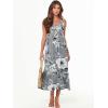 imageANRABESS Womens Summer Maxi Dresses Fit ampamp Flare Flowy V Neck Sleeveless Swing Casual Tiered Beach Sundress with PocketsGrey With Floral White