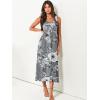 imageANRABESS Womens Summer Maxi Dresses Fit ampamp Flare Flowy V Neck Sleeveless Swing Casual Tiered Beach Sundress with PocketsGrey With Floral White