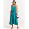imageANRABESS Womens Summer Maxi Dresses Fit ampamp Flare Flowy V Neck Sleeveless Swing Casual Tiered Beach Sundress with PocketsLake