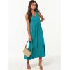 imageANRABESS Womens Summer Maxi Dresses Fit ampamp Flare Flowy V Neck Sleeveless Swing Casual Tiered Beach Sundress with PocketsLake