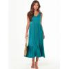imageANRABESS Womens Summer Maxi Dresses Fit ampamp Flare Flowy V Neck Sleeveless Swing Casual Tiered Beach Sundress with PocketsLake