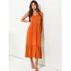 imageANRABESS Womens Summer Maxi Dresses Fit ampamp Flare Flowy V Neck Sleeveless Swing Casual Tiered Beach Sundress with PocketsOrange