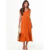 imageANRABESS Womens Summer Maxi Dresses Fit ampamp Flare Flowy V Neck Sleeveless Swing Casual Tiered Beach Sundress with PocketsOrange