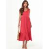 imageANRABESS Womens Summer Maxi Dresses Fit ampamp Flare Flowy V Neck Sleeveless Swing Casual Tiered Beach Sundress with PocketsPeach