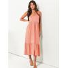 imageANRABESS Womens Summer Maxi Dresses Fit ampamp Flare Flowy V Neck Sleeveless Swing Casual Tiered Beach Sundress with PocketsPink