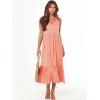 imageANRABESS Womens Summer Maxi Dresses Fit ampamp Flare Flowy V Neck Sleeveless Swing Casual Tiered Beach Sundress with PocketsPink