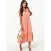 imageANRABESS Womens Summer Maxi Dresses Fit ampamp Flare Flowy V Neck Sleeveless Swing Casual Tiered Beach Sundress with PocketsPink