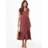imageANRABESS Womens Summer Maxi Dresses Fit ampamp Flare Flowy V Neck Sleeveless Swing Casual Tiered Beach Sundress with PocketsRed