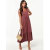 imageANRABESS Womens Summer Maxi Dresses Fit ampamp Flare Flowy V Neck Sleeveless Swing Casual Tiered Beach Sundress with PocketsRed