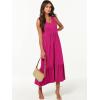 imageANRABESS Womens Summer Maxi Dresses Fit ampamp Flare Flowy V Neck Sleeveless Swing Casual Tiered Beach Sundress with PocketsRose