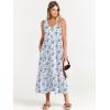 imageANRABESS Womens Summer Maxi Dresses Fit ampamp Flare Flowy V Neck Sleeveless Swing Casual Tiered Beach Sundress with PocketsWhite With Floral Blue