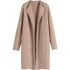 imageANRABESS Womens Cardigans Sweater 2024 Casual Lapel Open Front Knit Warm Wool Coatigan Jacket Long Blazer CoatDeep Apricot
