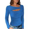 imageANRABESS Womens Cutout Tops Trendy Sexy Long Sleeve Shirts Ribbed Slim Fit Tee 2024 Fall Fashion Going Out Tshirts ClothesBlue