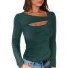 imageANRABESS Womens Cutout Tops Trendy Sexy Long Sleeve Shirts Ribbed Slim Fit Tee 2024 Fall Fashion Going Out Tshirts ClothesGreen