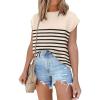 imageANRABESS Womens Summer Cap Sleeve Sweater Crewneck Sleeveless Knit Tops Casual Fit Vest 2025 Trendy Tank Top ShirtsStripe Apricot