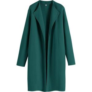 imageANRABESS Womens Cardigans Sweater 2024 Casual Lapel Open Front Knit Warm Wool Coatigan Jacket Long Blazer CoatDark Green