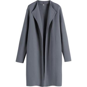 imageANRABESS Womens Cardigans Sweater 2024 Casual Lapel Open Front Knit Warm Wool Coatigan Jacket Long Blazer CoatDark Grey