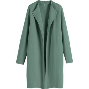 imageANRABESS Womens Cardigans Sweater 2024 Casual Lapel Open Front Knit Warm Wool Coatigan Jacket Long Blazer CoatGreen