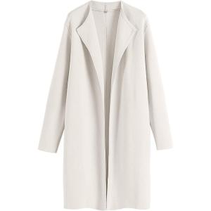 imageANRABESS Womens Cardigans Sweater 2024 Casual Lapel Open Front Knit Warm Wool Coatigan Jacket Long Blazer CoatWhite