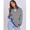 imageANRABESS Women Striped Oversized Sweatshirt Long Sleeve Crewneck Shirts 2025 Fall Fashion Pullover Sweater Trendy ClothesBlack White