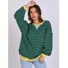 imageANRABESS Women Striped Oversized Sweatshirt Long Sleeve Crewneck Shirts 2025 Fall Fashion Pullover Sweater Trendy ClothesBlue Green